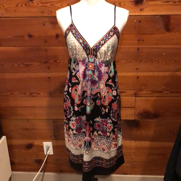 Silky Colorful Sleeveless Dress Sz 10 Dressbarn - Picture 3 of 17